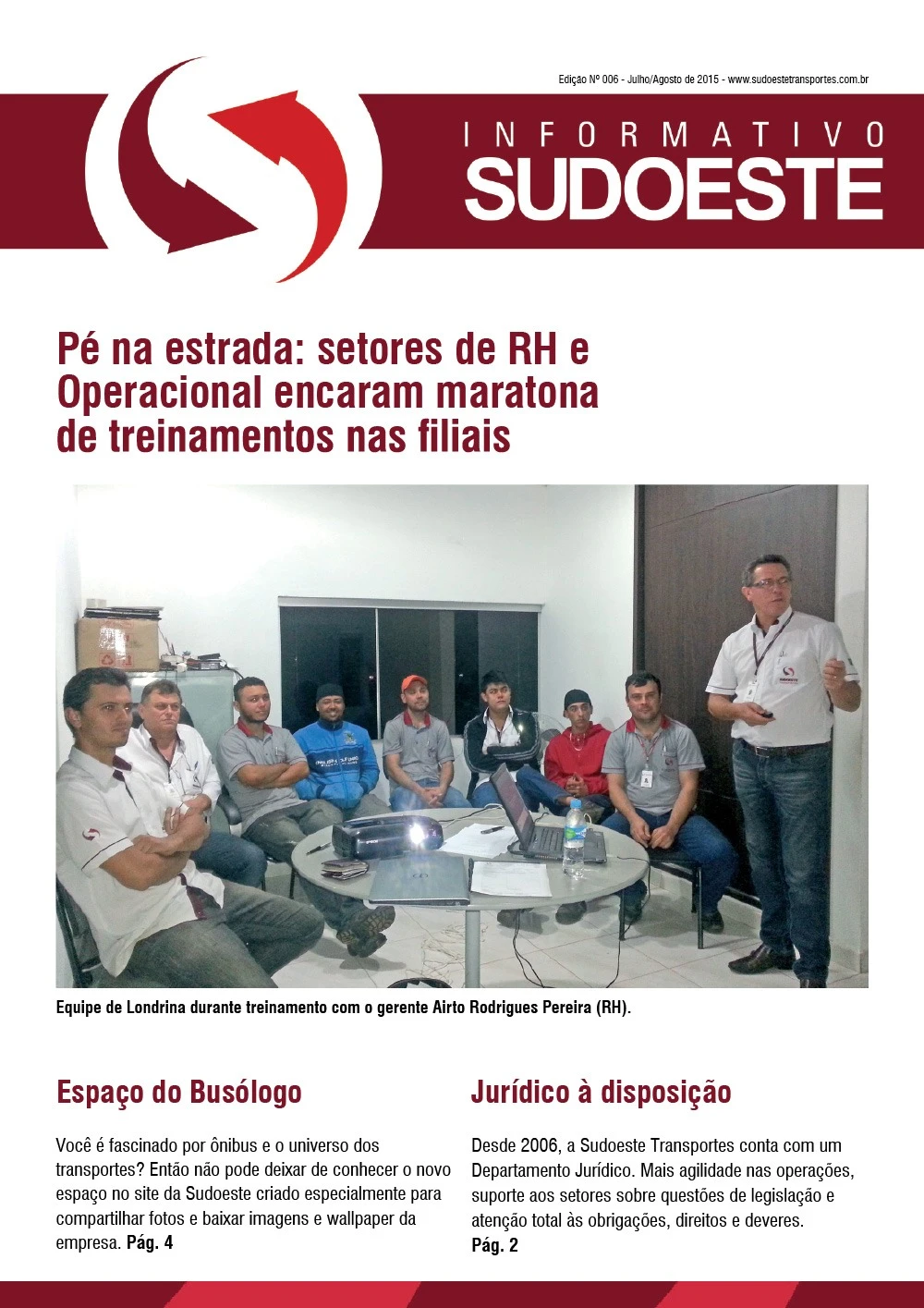 Capa do Informativo Sudoeste