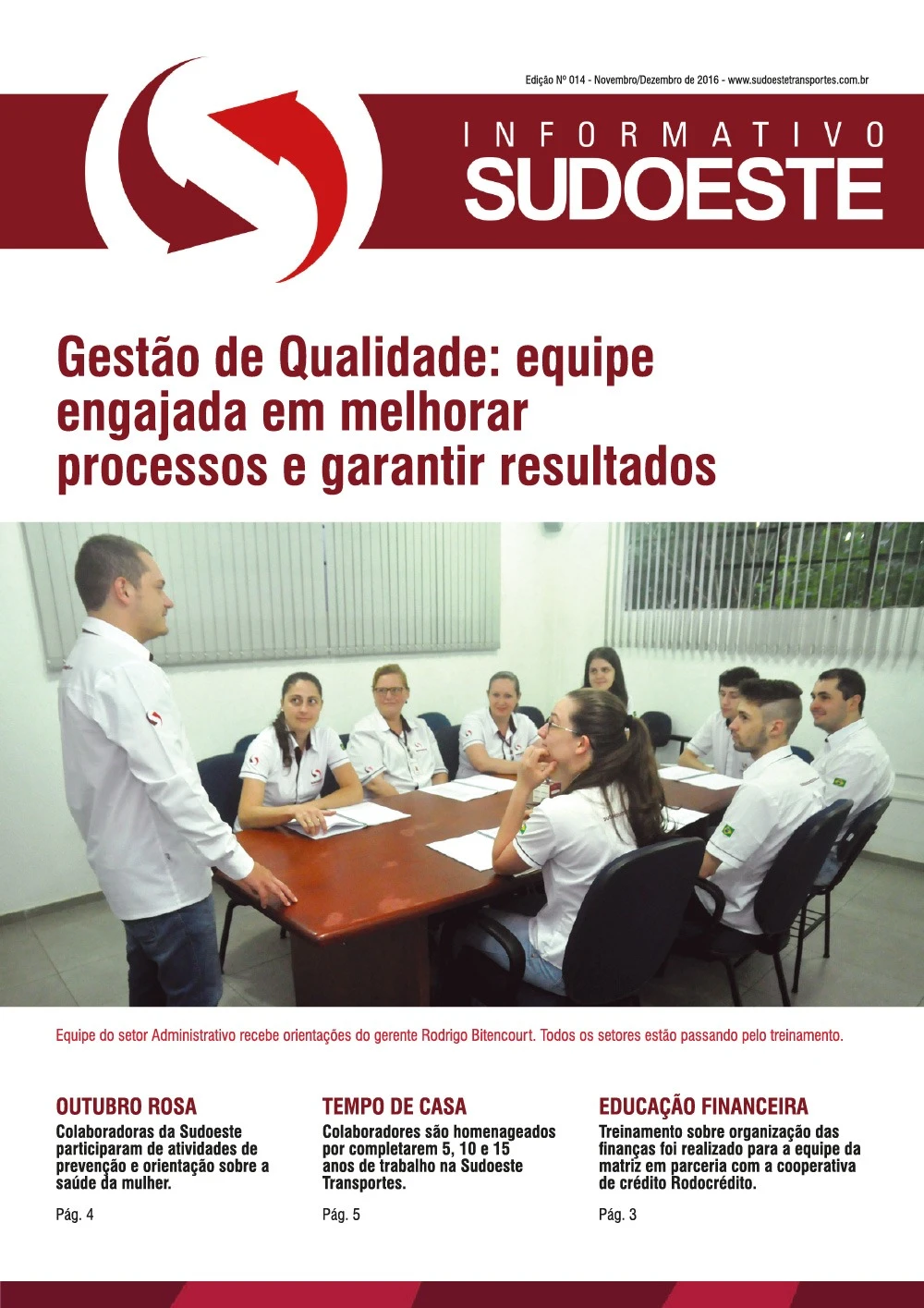 Capa do Informativo Sudoeste
